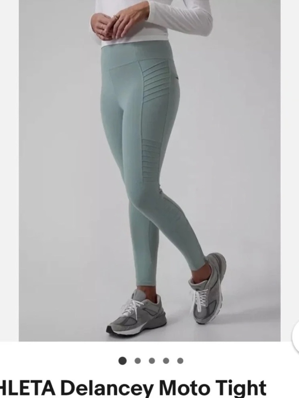 Athleta Delancey Moto Tight Leggings Sage Green Size M